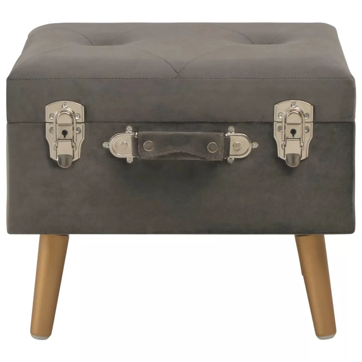 Hocker Mit Stauraum 40 Cm Grau Samt günstig online kaufen