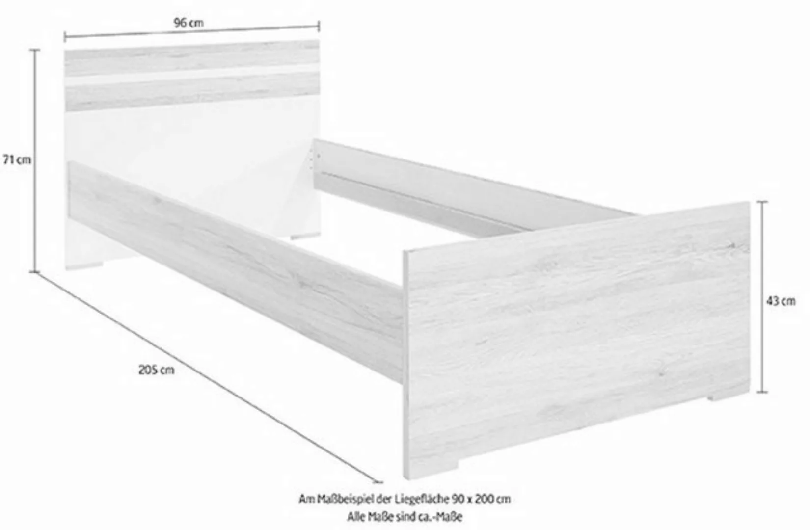 Wimex Holzbett Joker (1-tlg), mit Bettschubladen 90x200cm weiß beton günstig online kaufen