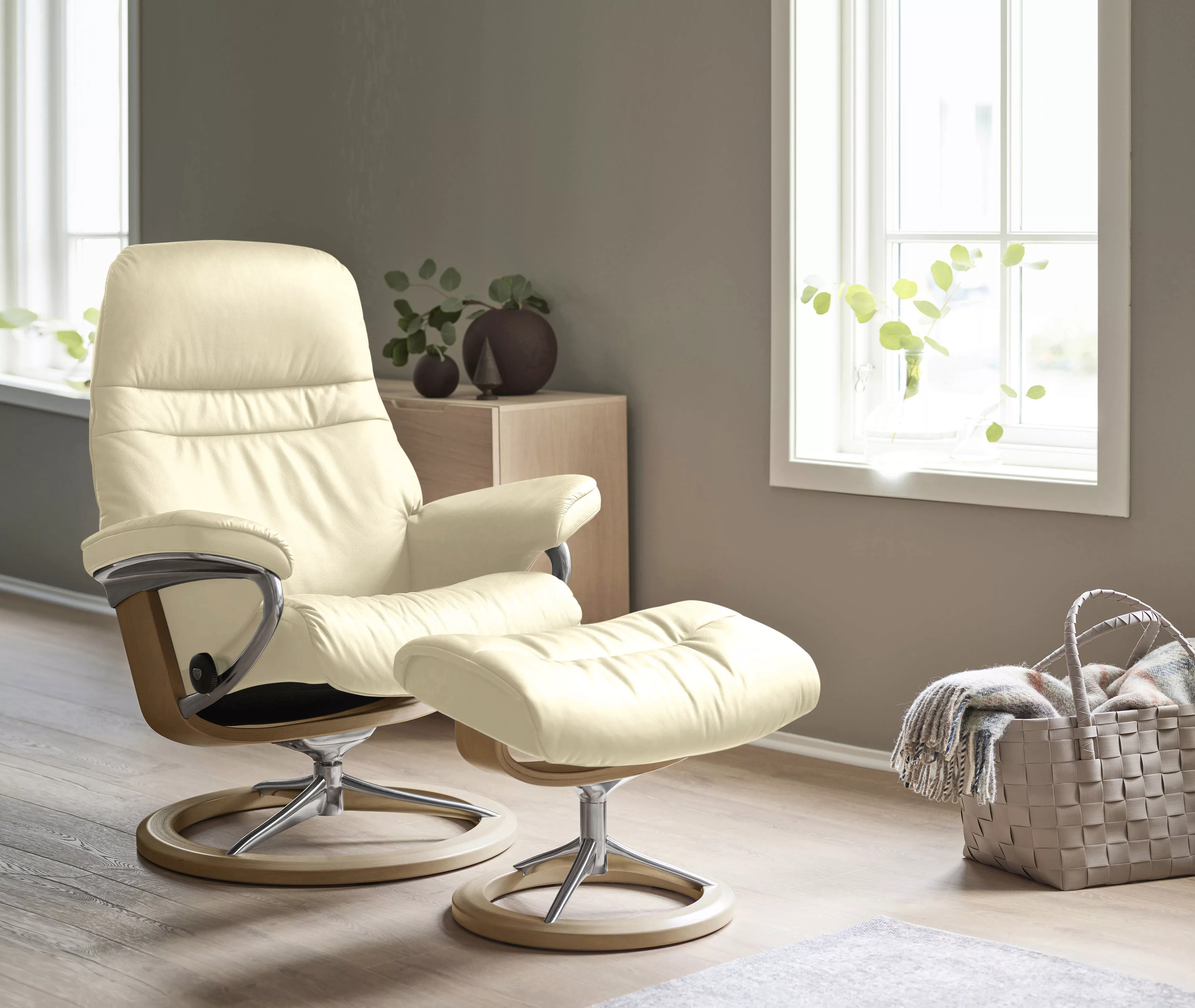 Stressless Relaxsessel "Sunrise", (Set, Relaxsessel mit Hocker), mit Signat günstig online kaufen