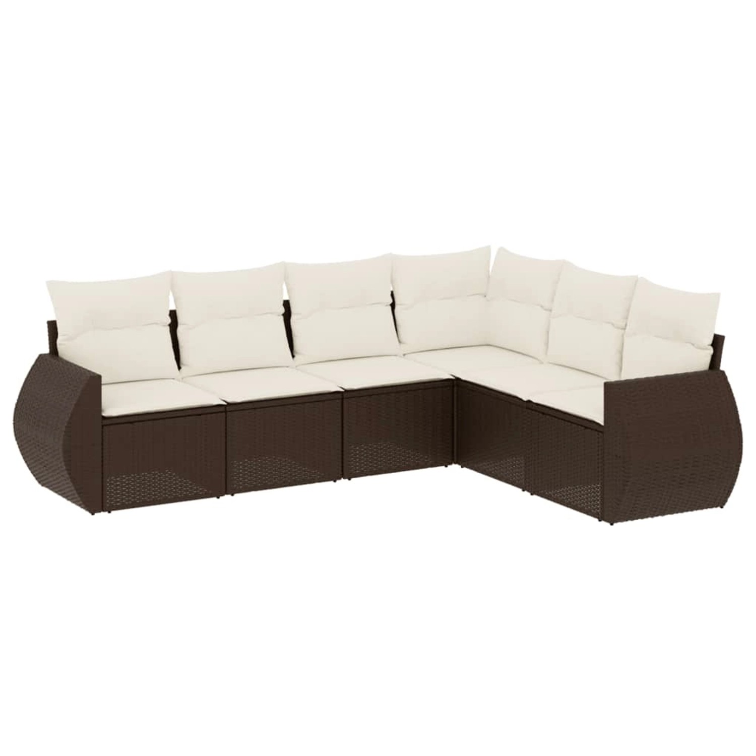 vidaXL 6-Tlg Garten-Sofagarnitur mit Kissen Braun Poly Rattan 3221412 günstig online kaufen