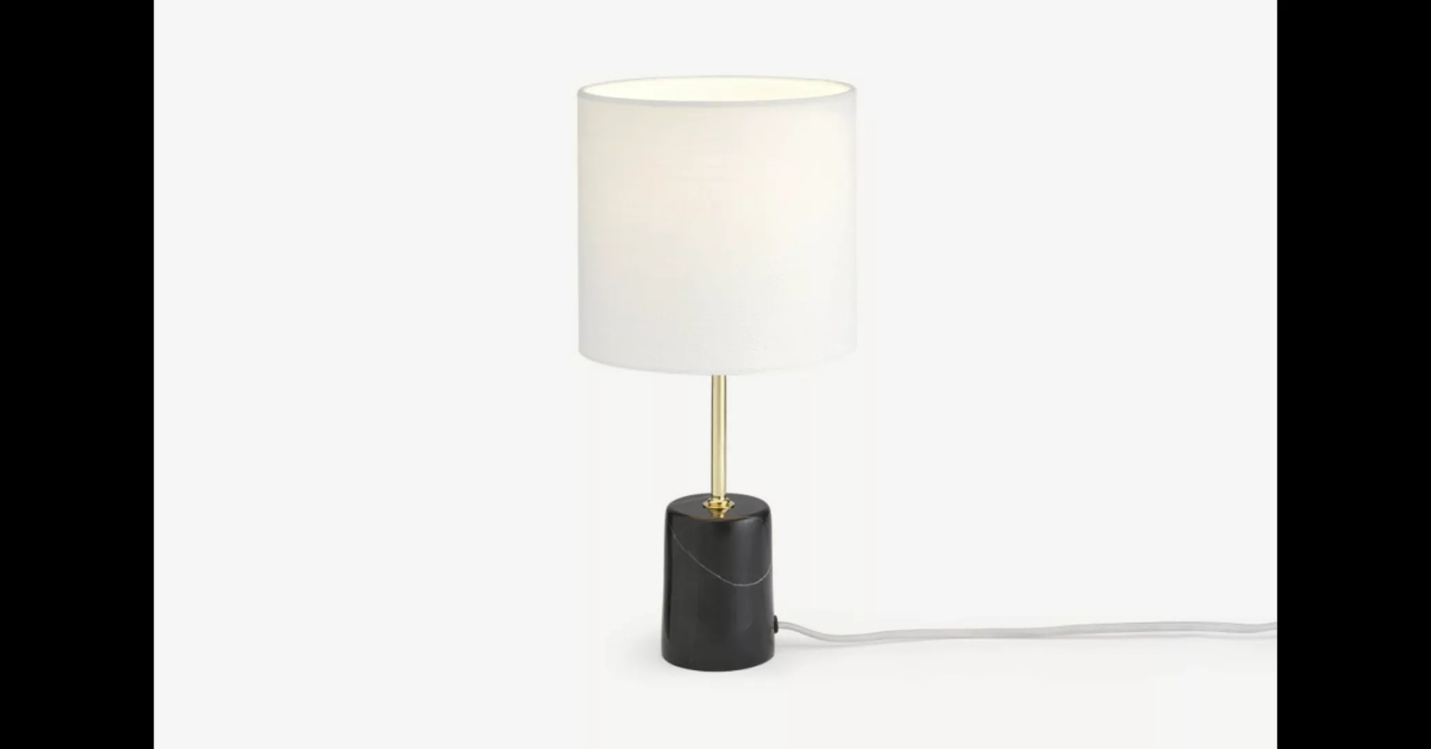 Rita Nachttischlampe, Marmor in Schwarz und Messing - MADE.com günstig online kaufen
