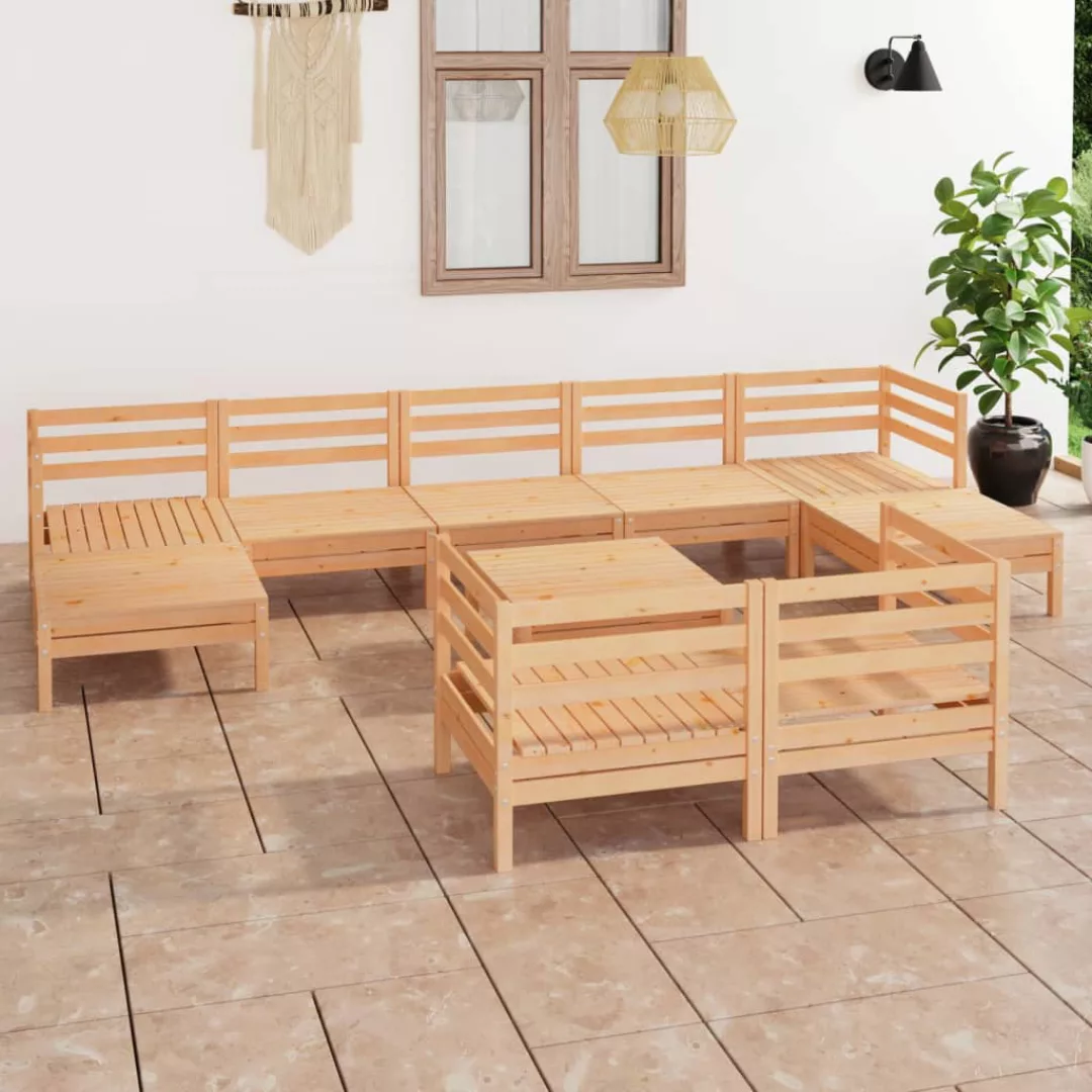 10-tlg. Garten-lounge-set Kiefer Massivholz günstig online kaufen