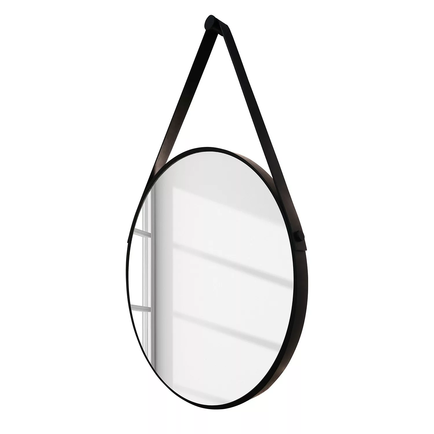 DSK Design LED-Lichtspiegel rund Silver Barbier Ø 50 cm Schwarz matt günstig online kaufen