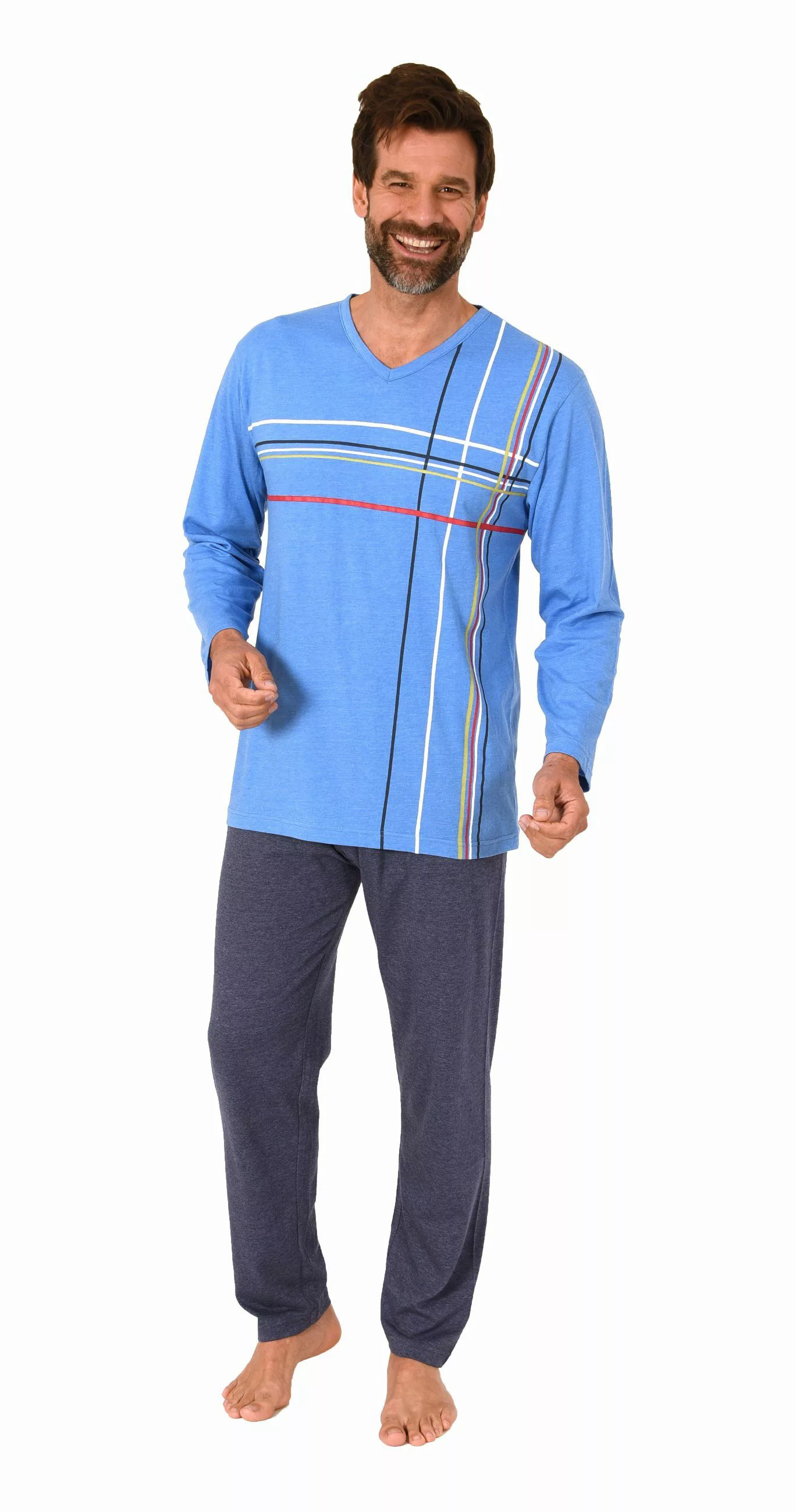 Normann Pyjama Normann Herren langarm Schlafanzug günstig online kaufen