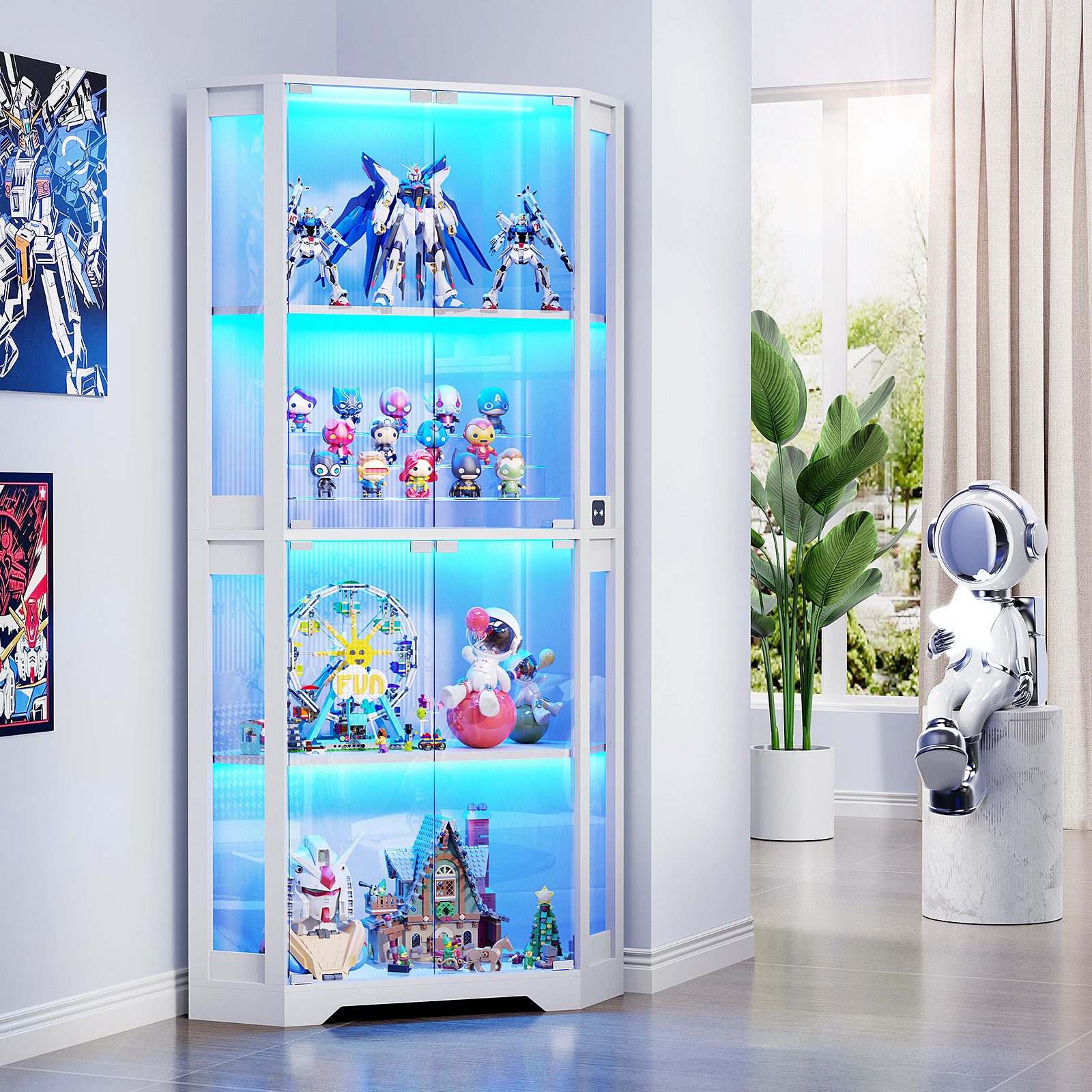 BROTTAR Glasvitrine Curio-Schrank, Eckvitrine, 4 Böden günstig online kaufen