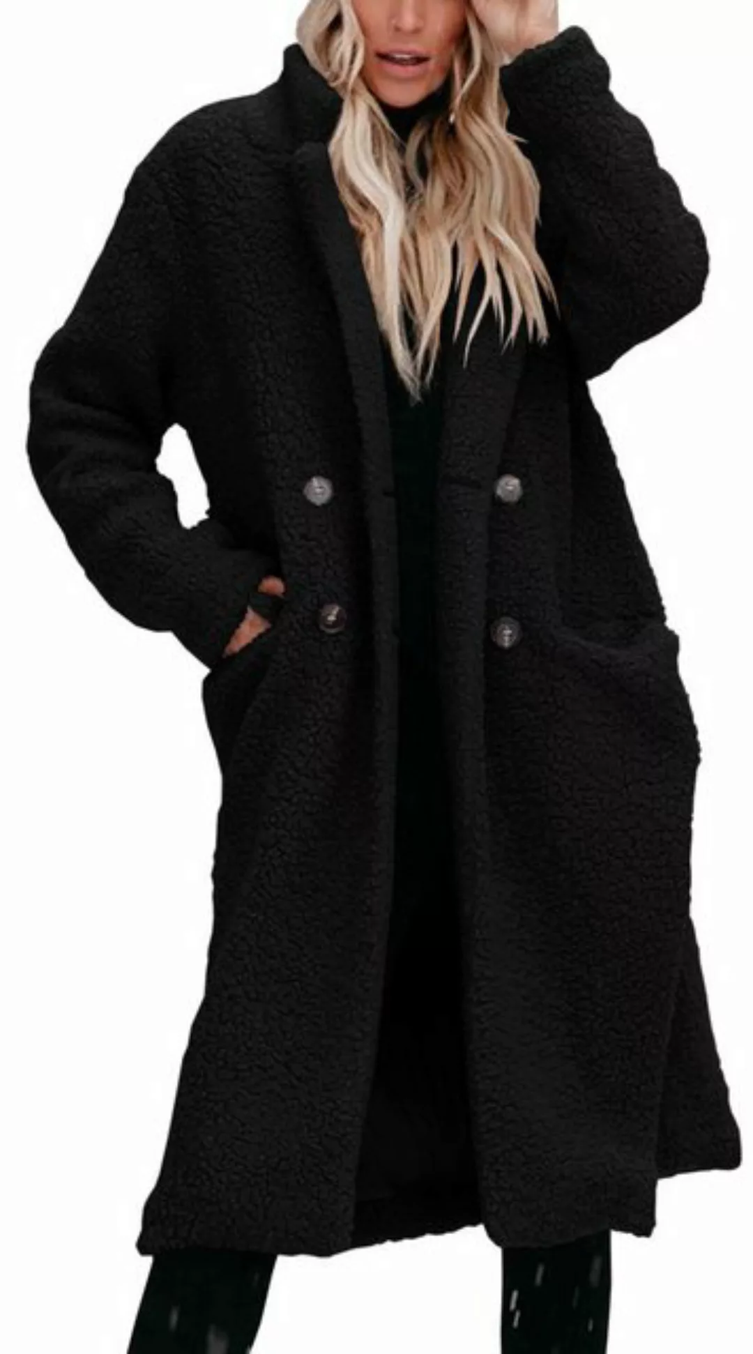 RUZU UG Longstrickjacke Damen pullover Übergrößen Mantel Winter Strickjacke günstig online kaufen