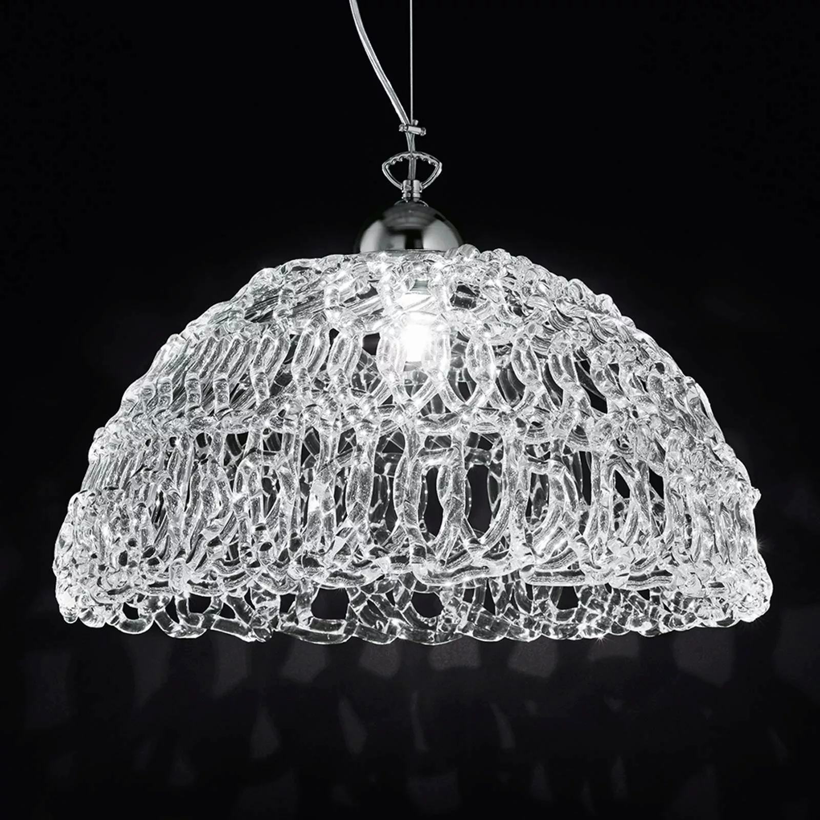 Transparente Glas-Hängeleuchte Cobweb, 46 cm günstig online kaufen
