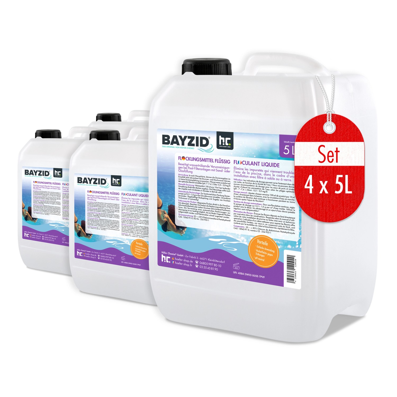 Bayzid Flockungsmittel Flüssig für Pools 4 x 5l günstig online kaufen