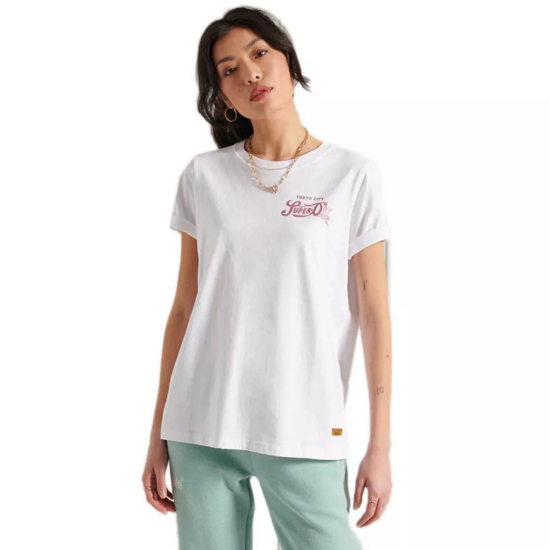Superdry Glitter Sparkle Kurzarm T-shirt S Boston Burgundy Grit günstig online kaufen
