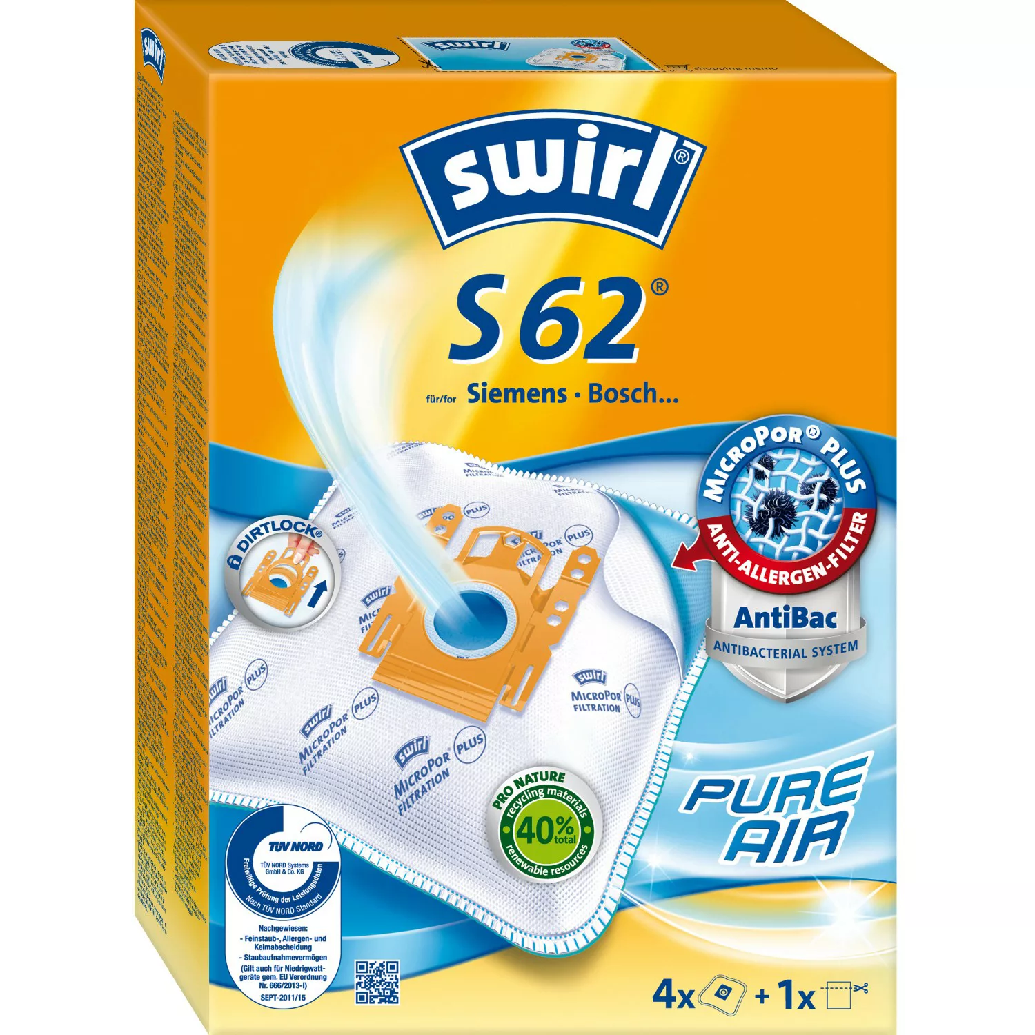 Swirl MicroPor Plus Staubsaugerbeutel S62 günstig online kaufen