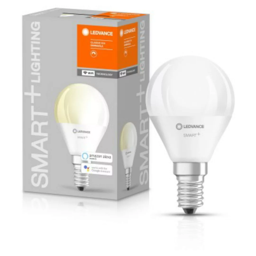 Ledvance Smart+ WiFi LED-Lampe Tropfenform E14/5,5W 470lm Warmweiß dimmbar günstig online kaufen