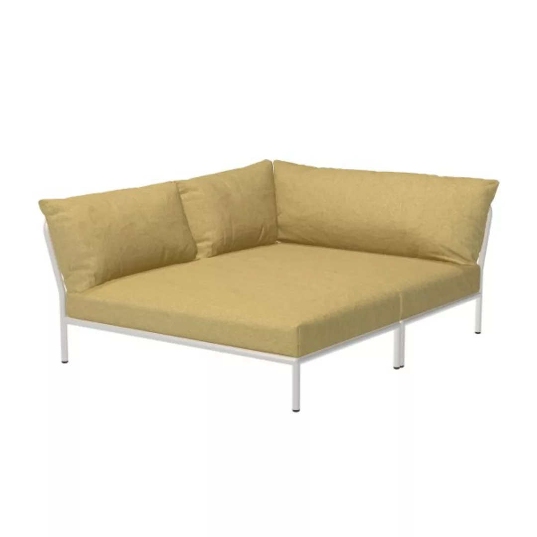 LEVEL2 Outdoor Eck-Sofa Lounge-Modul 5 Senf Weiß Links günstig online kaufen