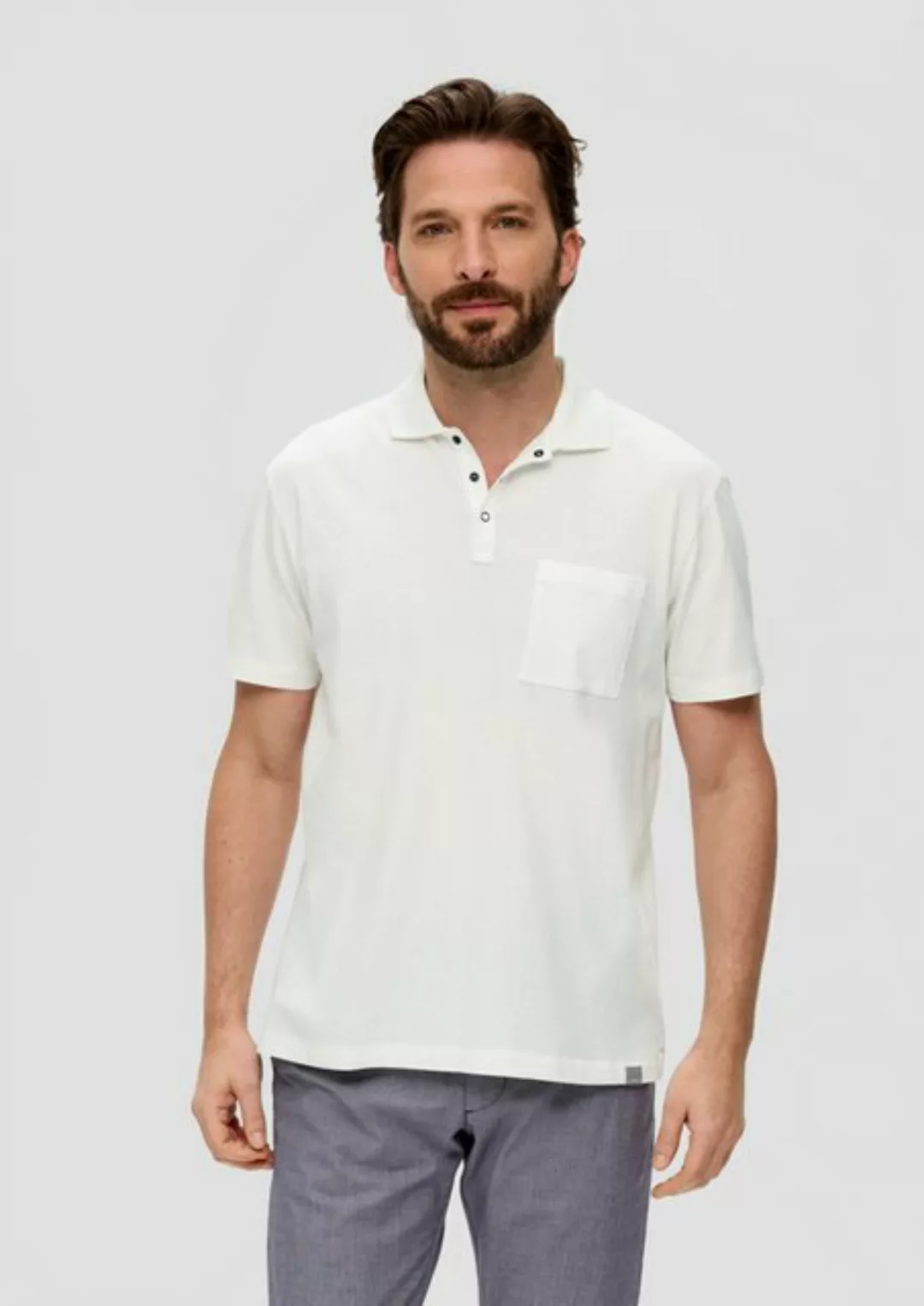 s.Oliver Kurzarmshirt Poloshirt mit Brusttasche Blende, Label-Patch günstig online kaufen