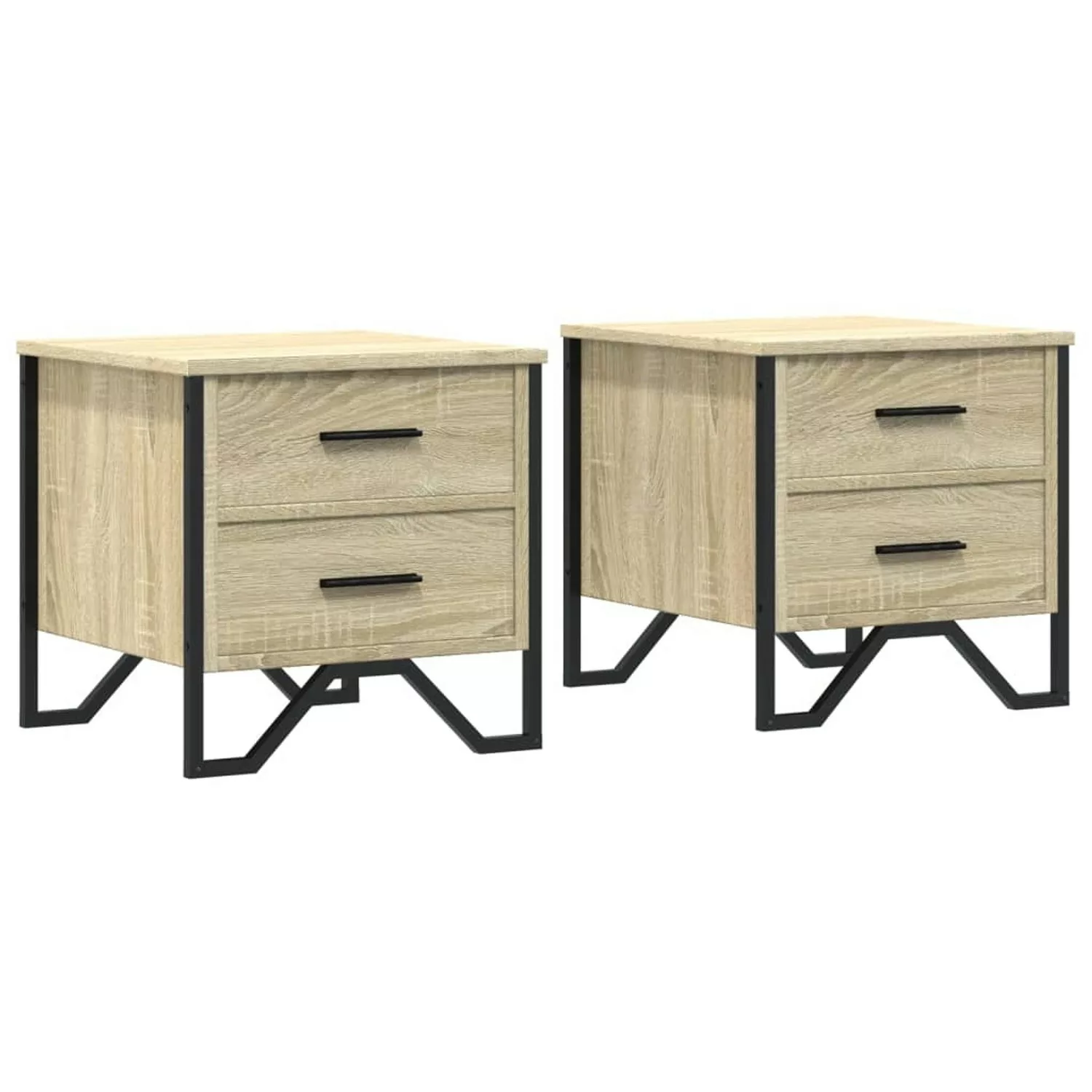 vidaXL Nachttische 2 Stk Sonoma-Eiche 40x41x40 cm Holzwerkstoff günstig online kaufen