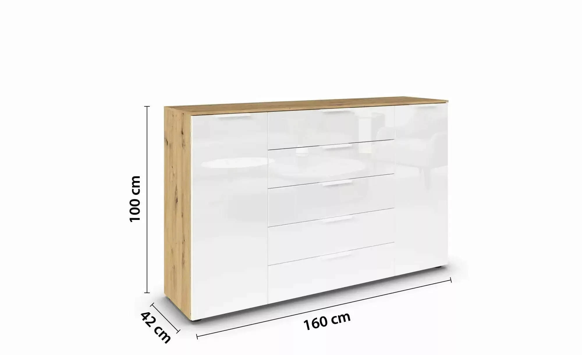 Sideboard ¦ holzfarben ¦ Maße (cm): B: 160 H: 100 Kommoden & Sideboards > S günstig online kaufen