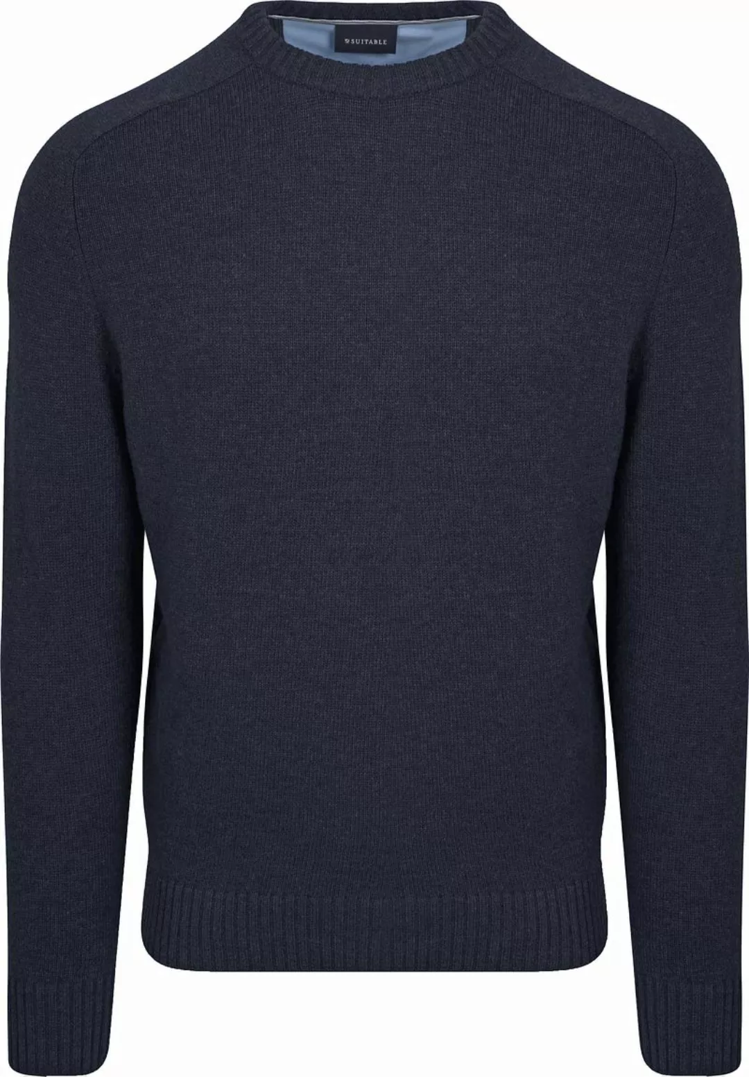 Suitable Lammwolle Pullover Rundhals Navy - Größe L günstig online kaufen