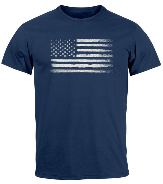 Neverless Print-Shirt Herren T-Shirt USA Flagge Print Retro Style Männer Fa günstig online kaufen