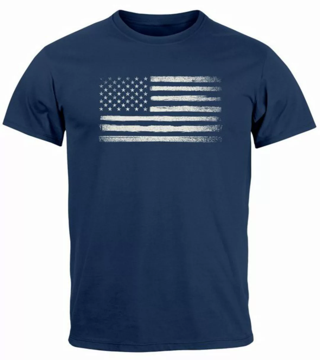 Neverless Print-Shirt Herren T-Shirt USA Flagge Print Retro Style Männer Fa günstig online kaufen