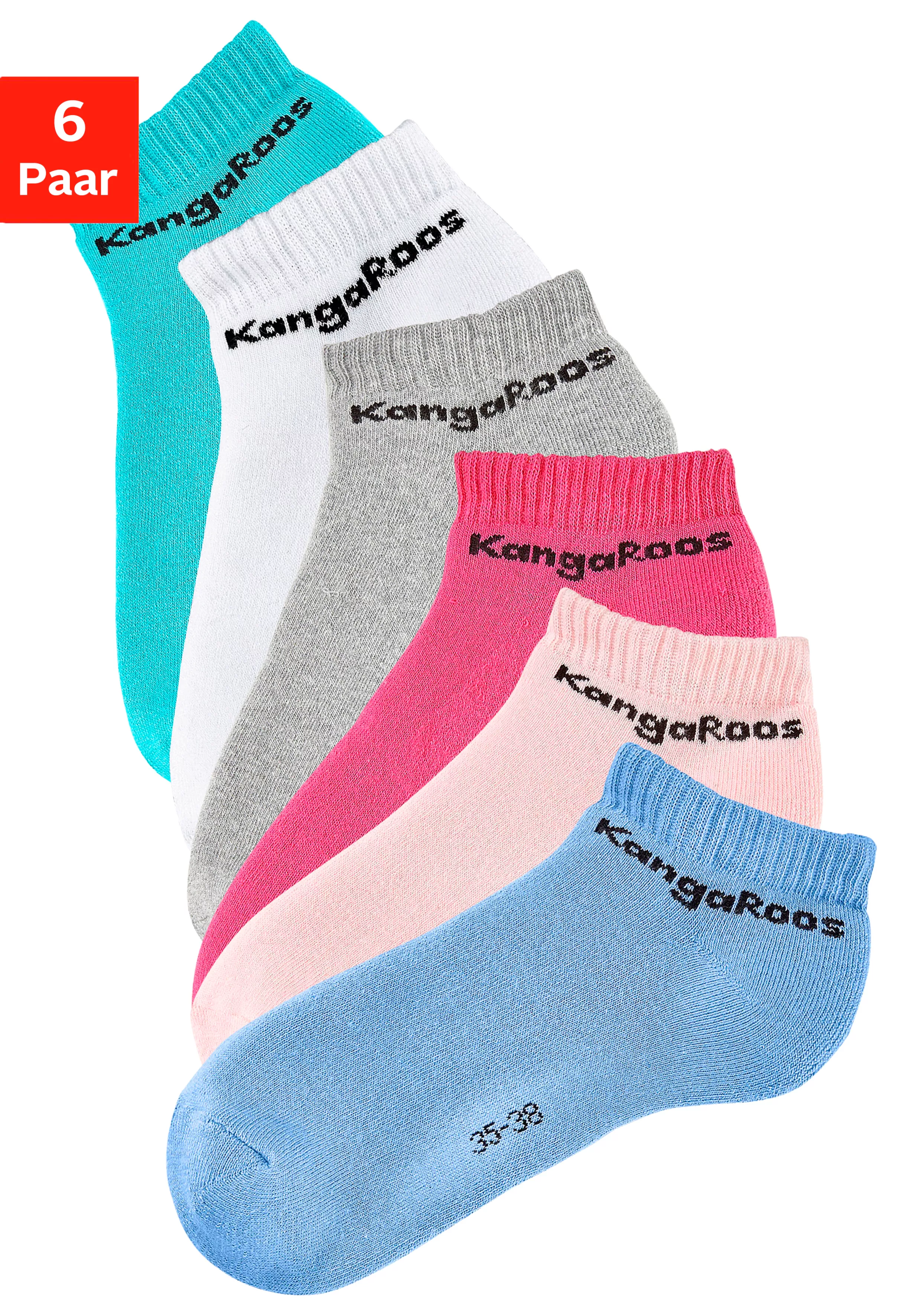 KangaROOS Sneakersocken, (Packung, 6 Paar), mit Frottee innen günstig online kaufen