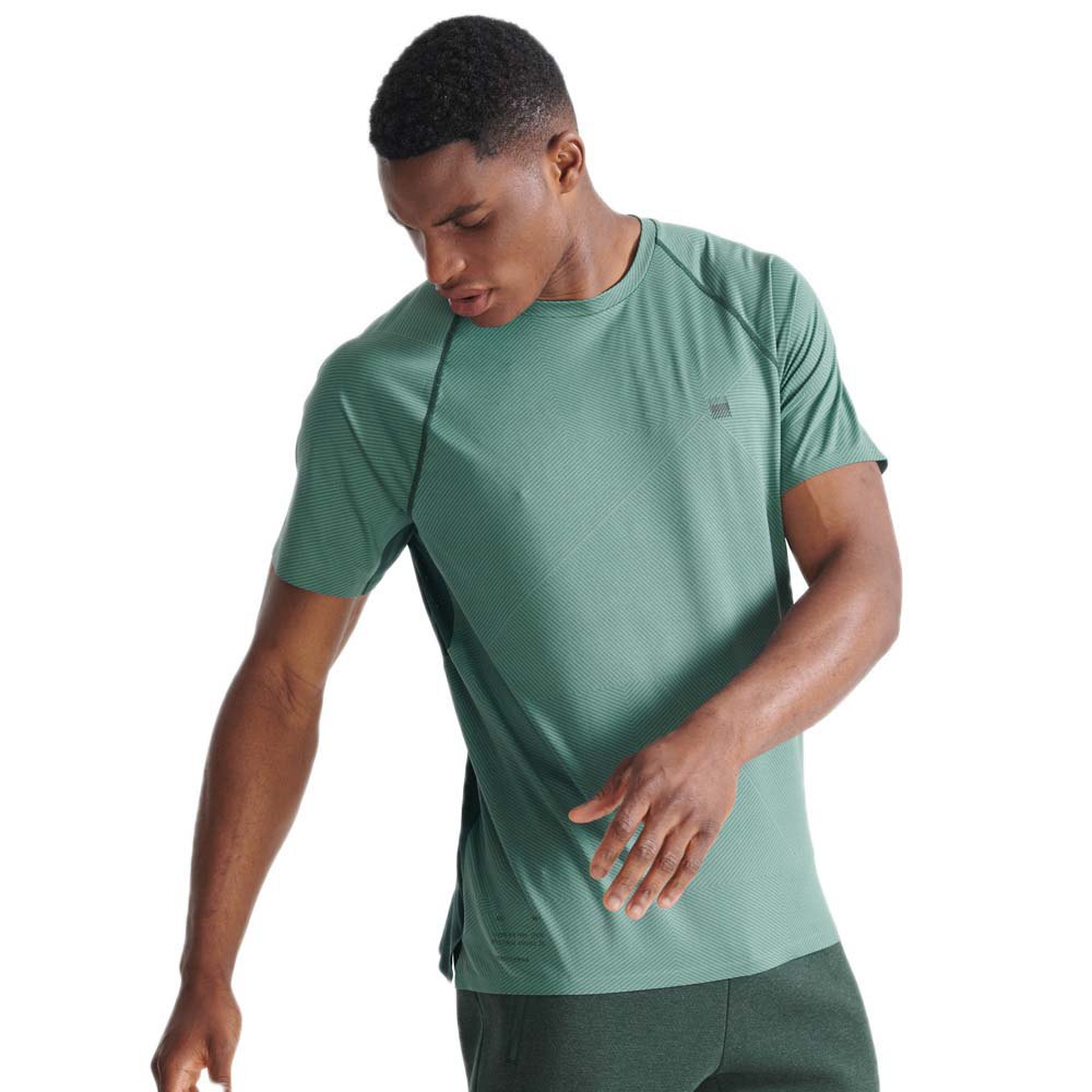 Superdry Train Premium Kurzärmeliges T-shirt 2XL Dark Green Spliced Stripe günstig online kaufen