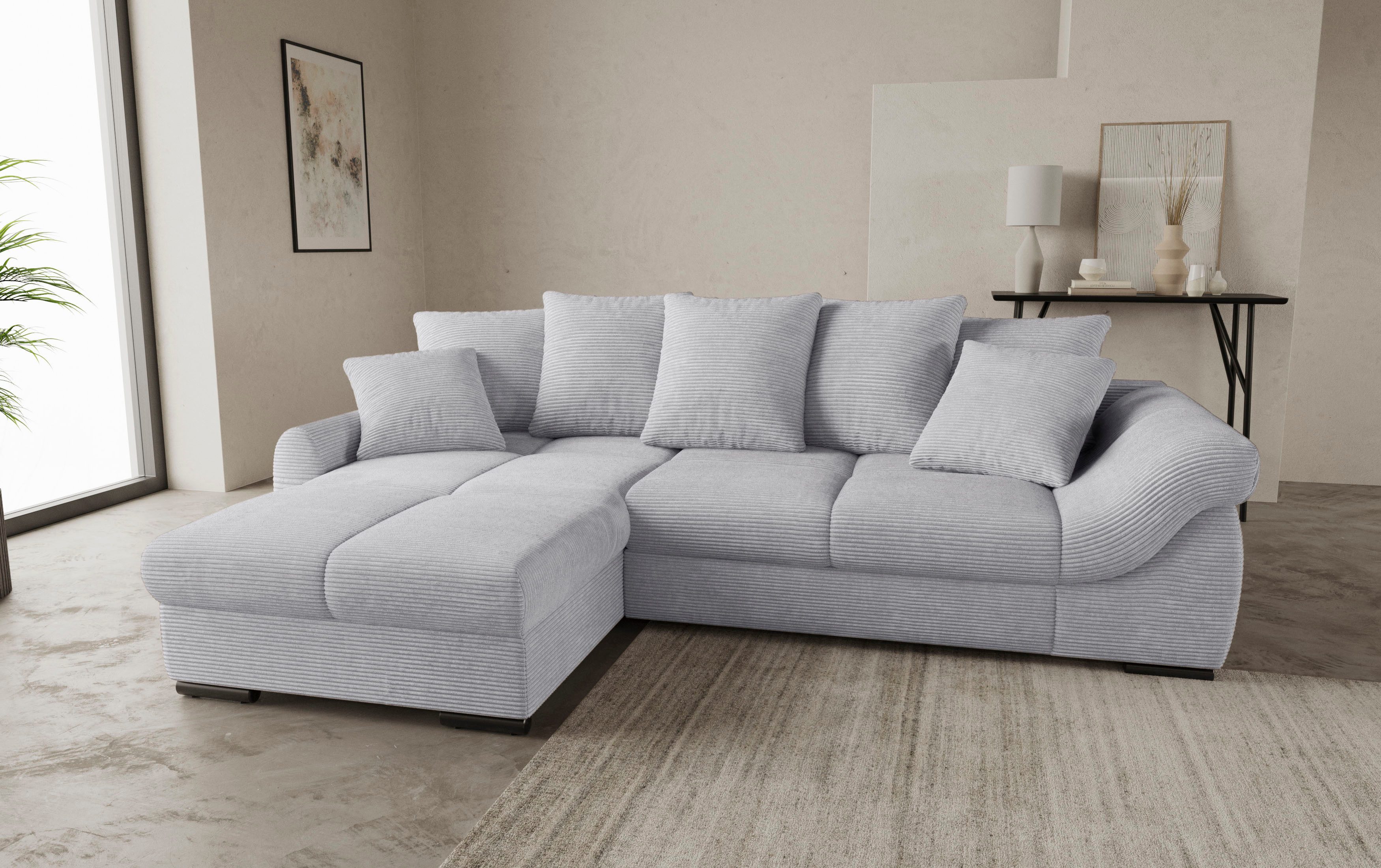 Mr. Couch Ecksofa "Livorno DuraFlex L-Form", inkl. Hochschläfer-Bettauszug, günstig online kaufen