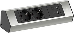 Bachmann CASIA Steckdosenleiste 2m Edelstahl-Optik 932.002 - 932002 günstig online kaufen
