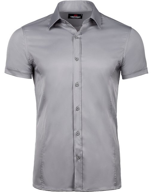 Cipo & Baxx Businesshemd Businesshemd CH167 Grey - Regular Fit - Kurzarm S günstig online kaufen