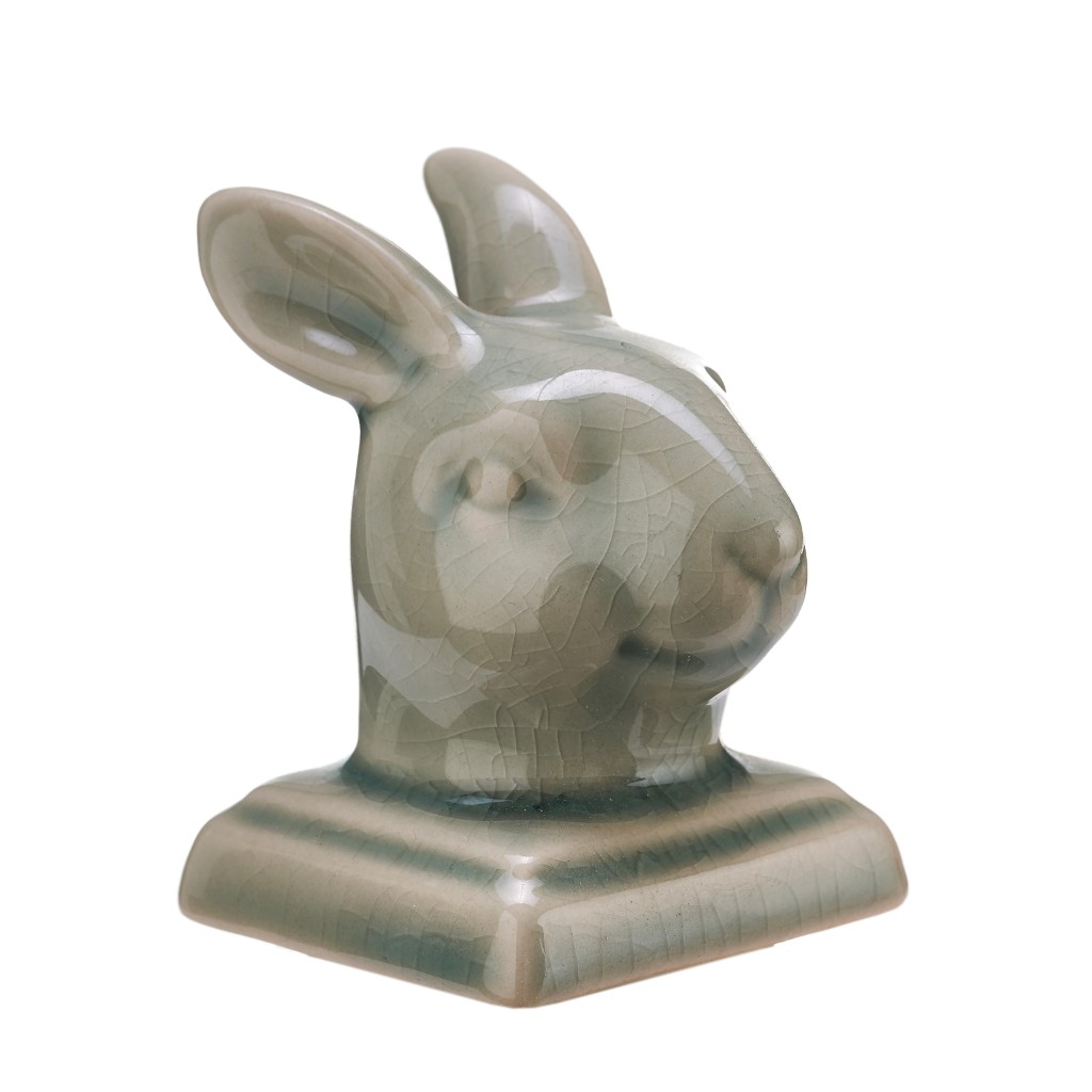 Dekokopf Tier grün  H.7 cm Hase günstig online kaufen