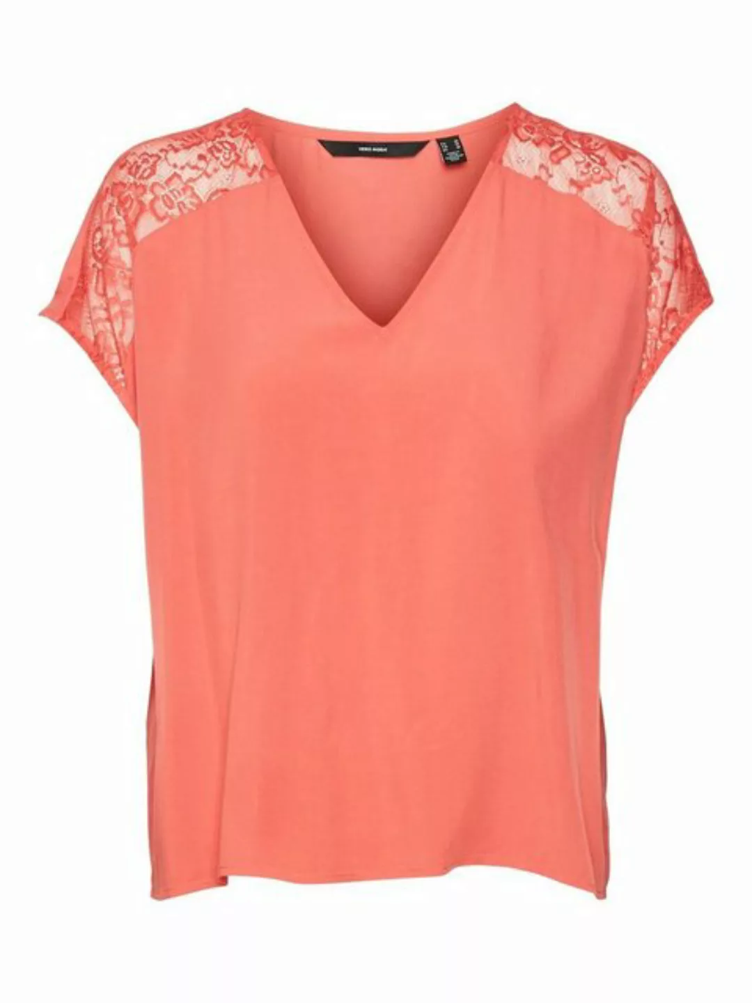 Vero Moda V-Shirt VMRUSK LACE V-NECK SS TOP WVN GA günstig online kaufen