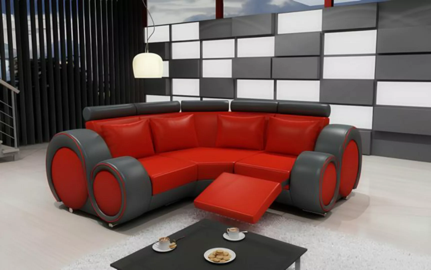 JVmoebel Ecksofa LEDERSOFA WOHNLANDSCHAFT COUCH DESIGN ECKSOFA BERLIN SOFA günstig online kaufen