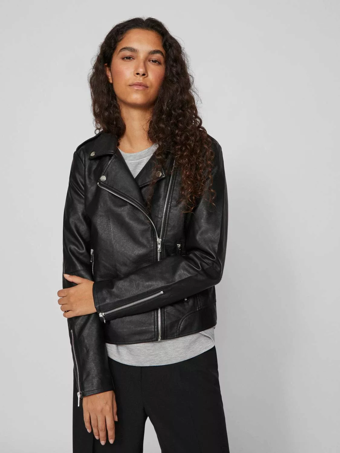 Vila Lederimitatjacke VICARA COATED JACKET - NOOS mit Biker Details günstig online kaufen