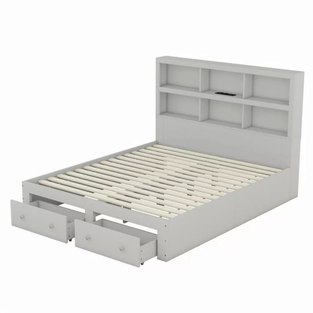 autolock Holzbett Doppelbett,Holzbett,Massivholz,Kingsize-Plattformbett,160 günstig online kaufen