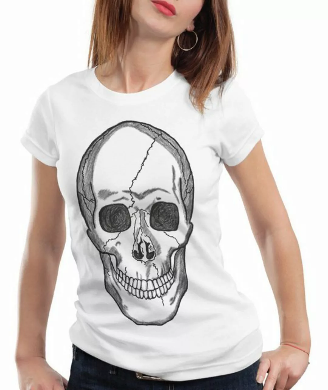 style3 T-Shirt Skull Totenkopf Harley Rocker Punk Tattoo gothic knochen bik günstig online kaufen