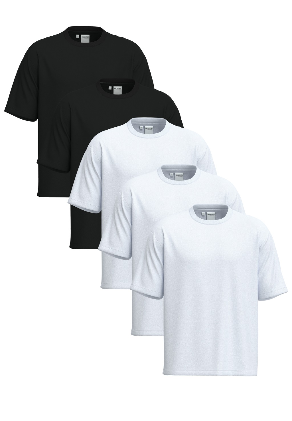 SELECTED HOMME Rundhalsshirt "SLHCORMAC SS O-NECK TEE 5 PACK NOOS", (Packun günstig online kaufen