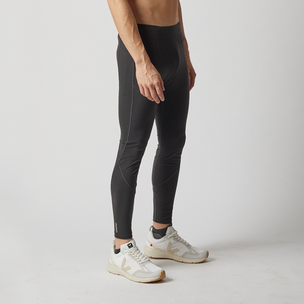 Lange Herren Sport Leggings / Running Tights Mit Taschen - Schwarz günstig online kaufen