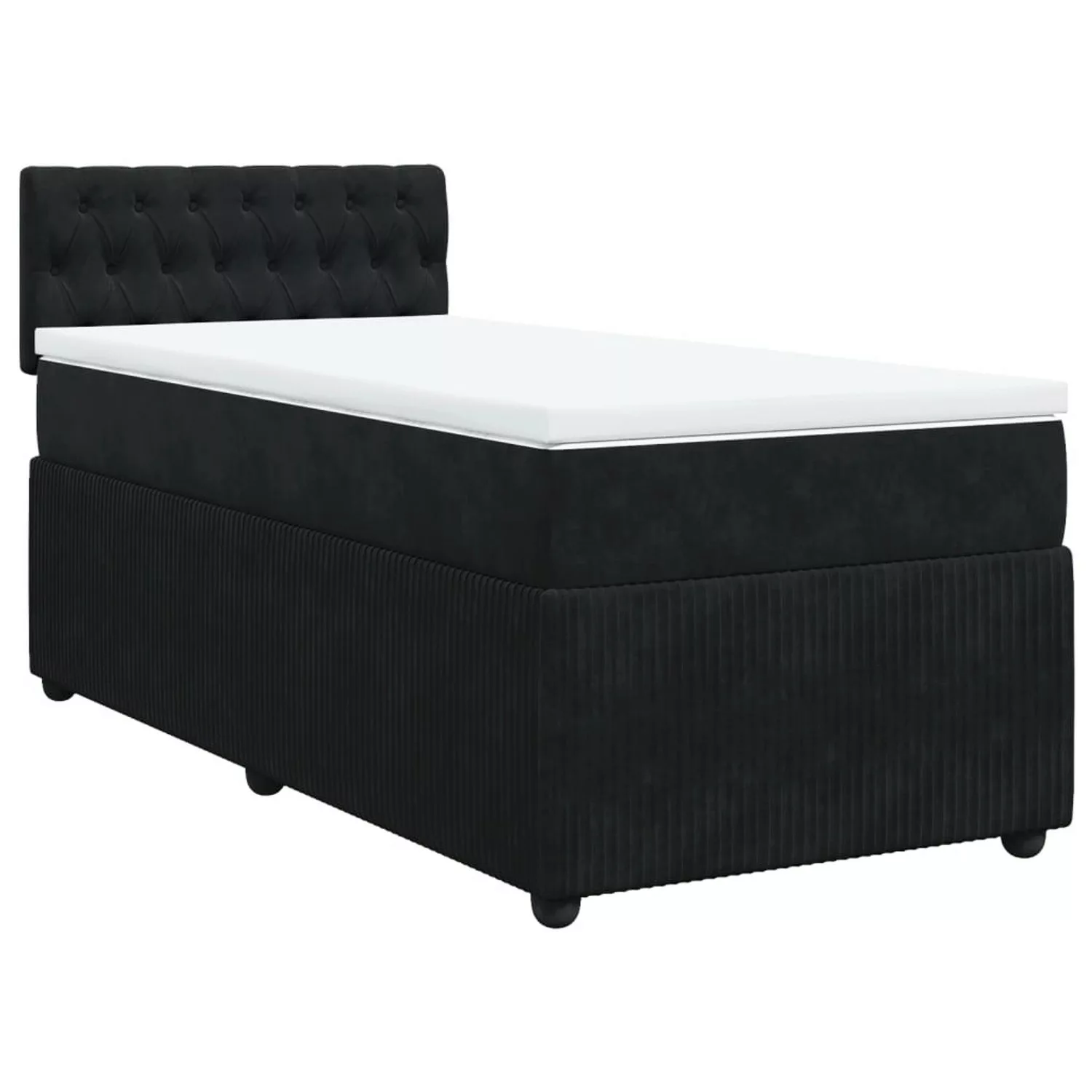 vidaXL Boxspringbett, Boxspringbett mit Matratze Schwarz 80x200 cm Samt günstig online kaufen