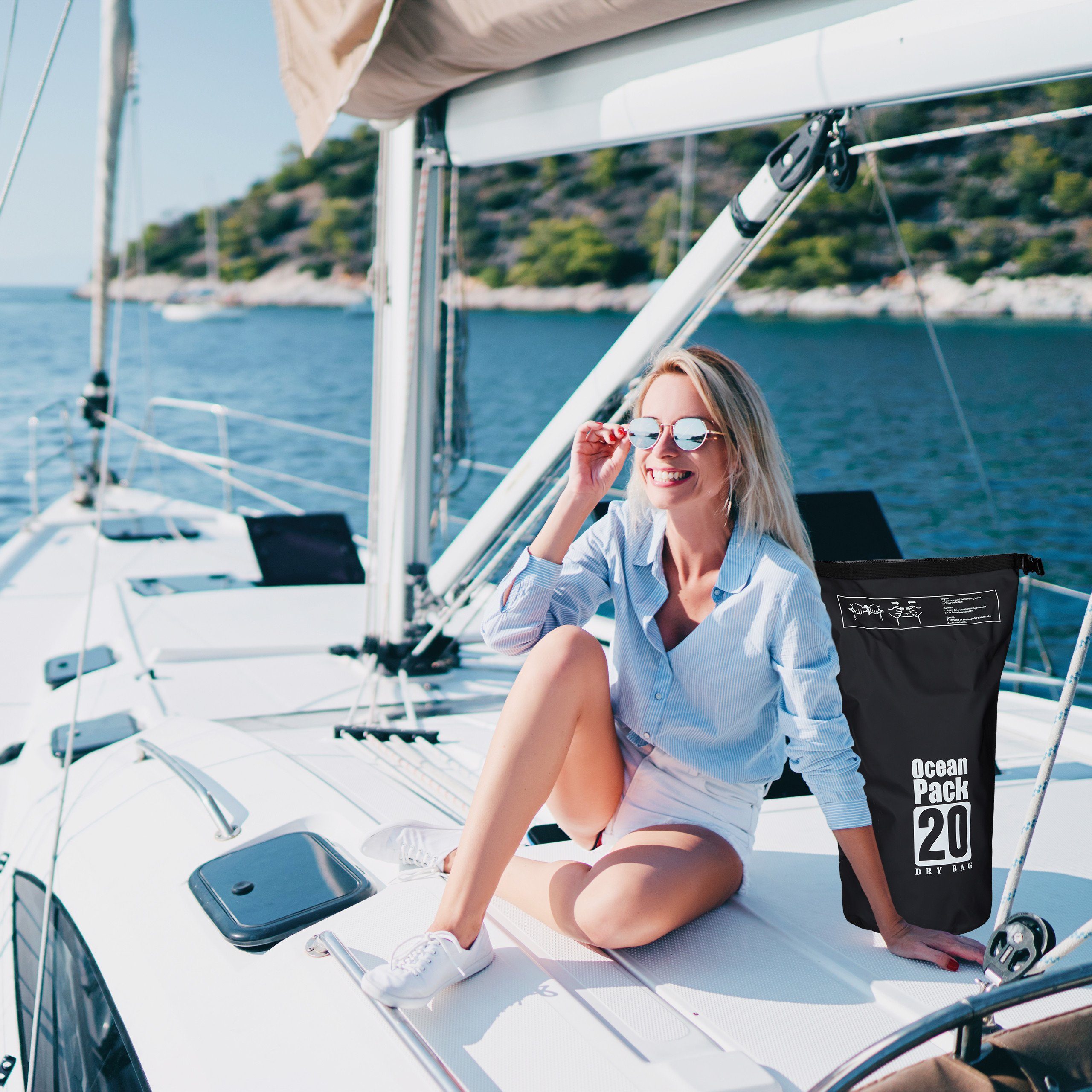relaxdays Packsack Ocean Pack 20L wasserdicht, günstig online kaufen