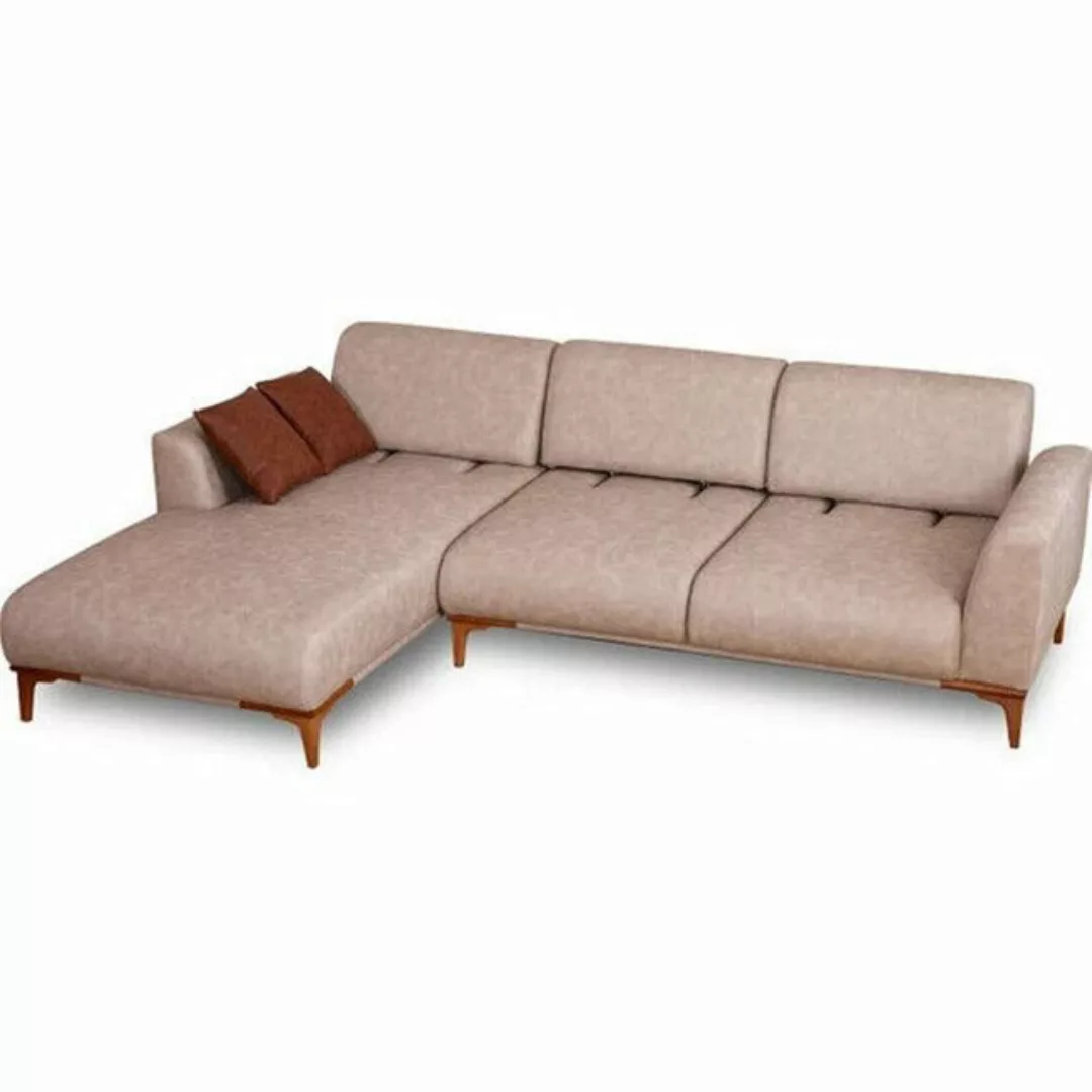 JVmoebel Ecksofa Beiges L-Form Ecksofa Wohnzimmer Designer Couch Luxuriöse günstig online kaufen