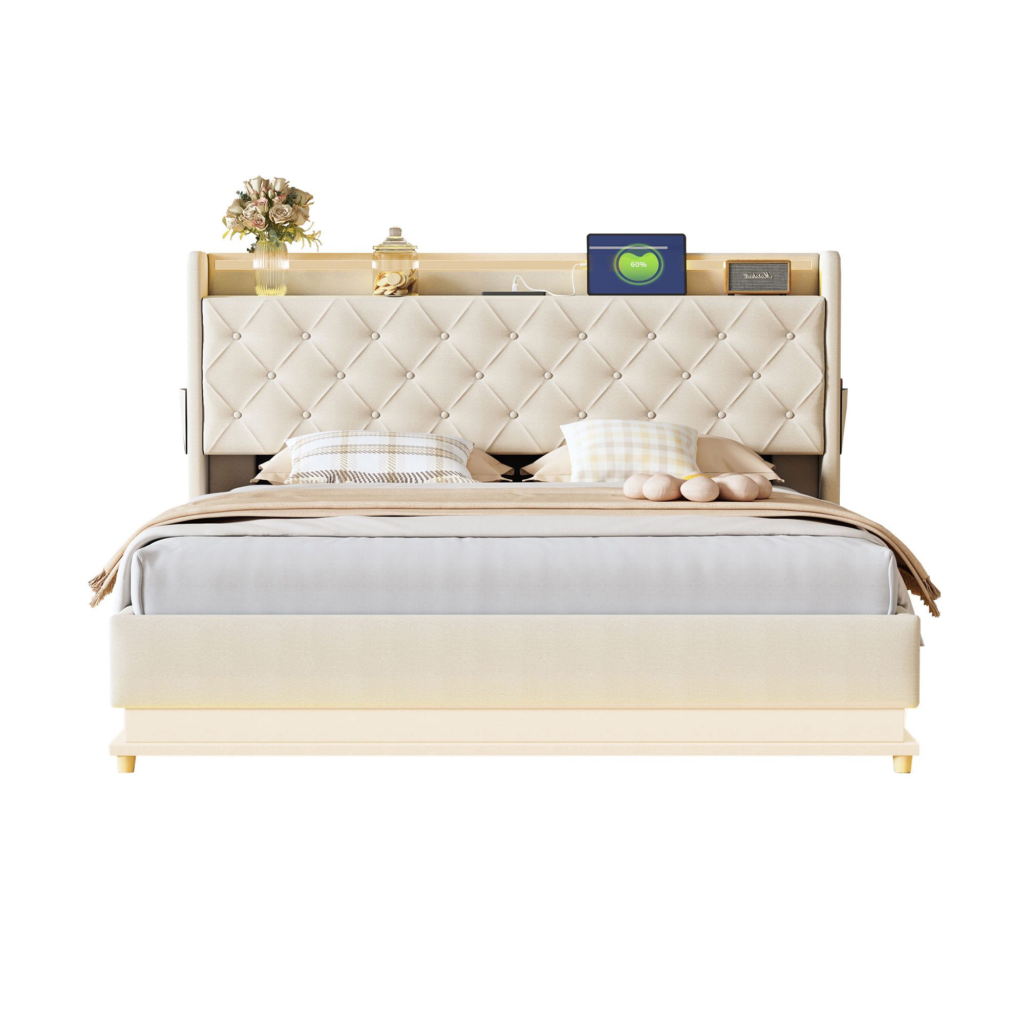OKWISH Polsterbett Funktionsbett mit USB-Ladeanschluss und günstig online kaufen