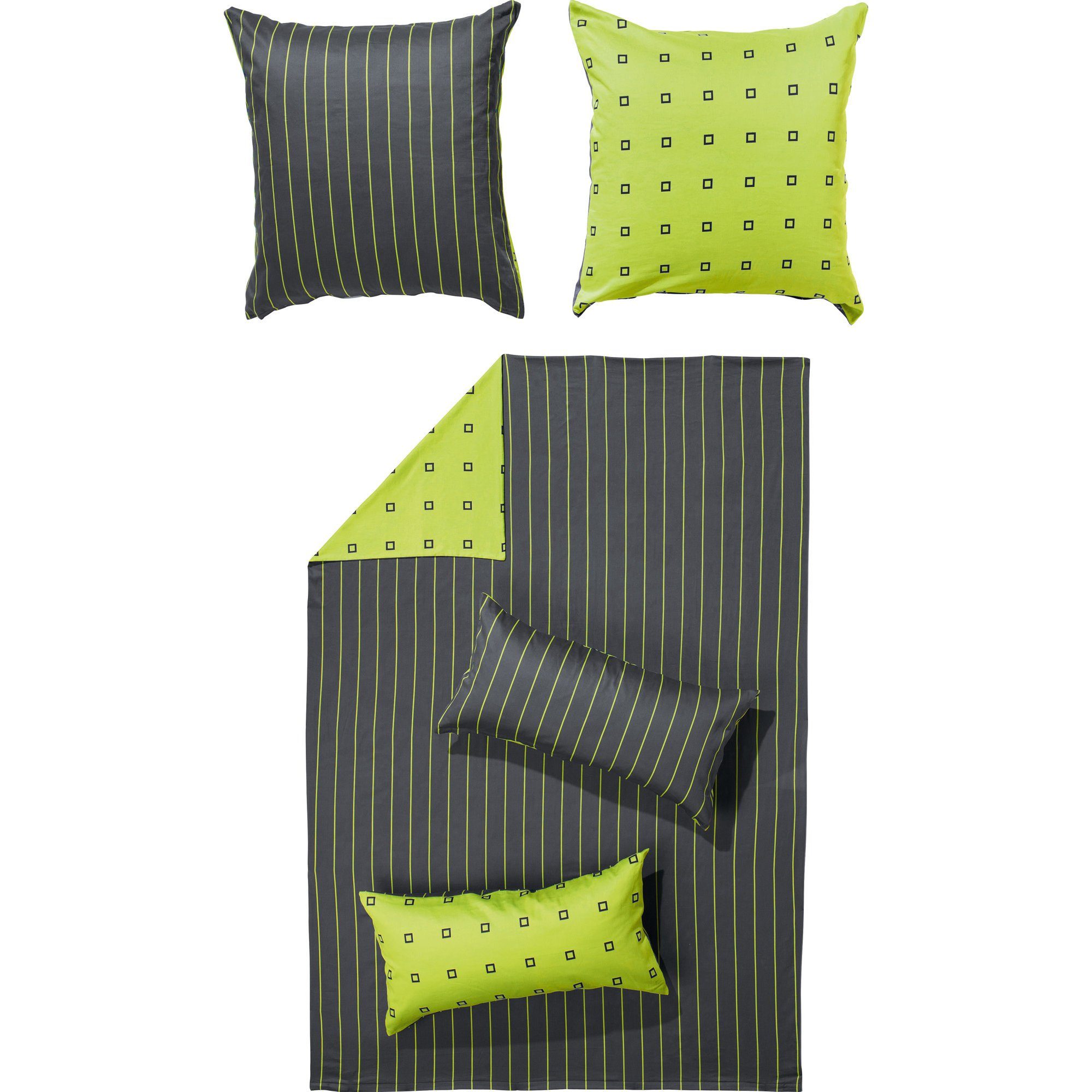 Erwin Müller Bettwäsche Wendebettwäsche, Mako-Satin, Grafik günstig online kaufen