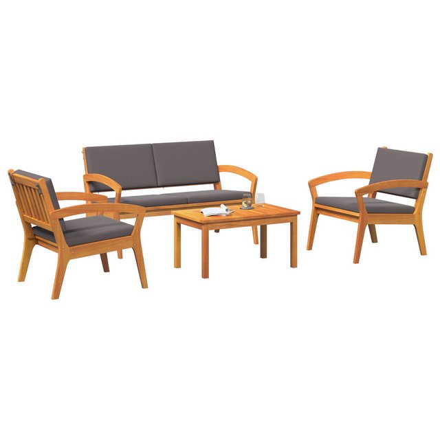 vidaXL Loungesofa Set aus 2 Anthrazit Massivholz, Anthrazit-Stoff Mittel, 2 günstig online kaufen