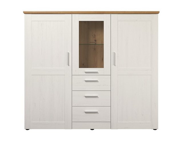 trendteam Vitrine Highboard Shade, Andersen Pinie weiß / Artisan Eiche, Lan günstig online kaufen