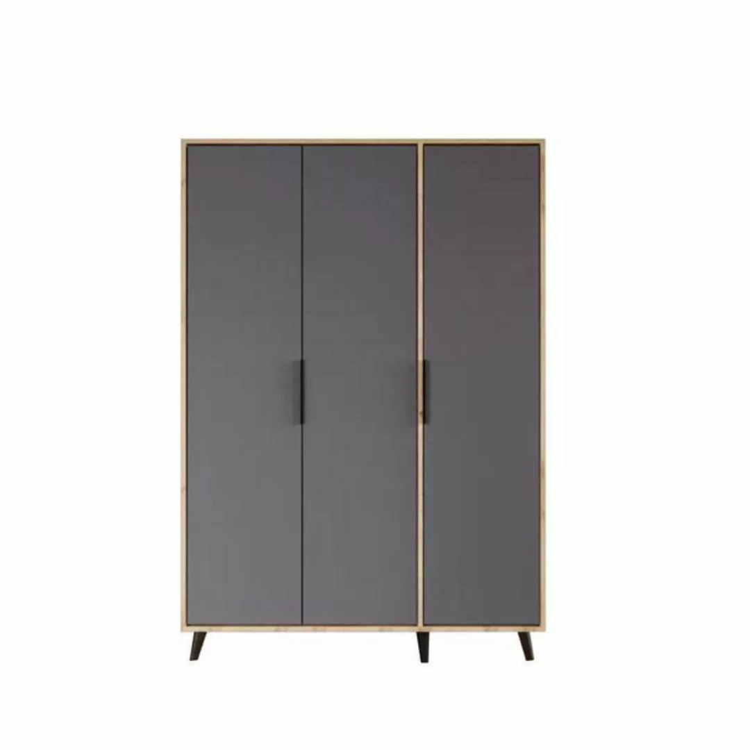 JVmoebel Kleiderschrank Grau Braun Modern Design Kleiderschrank Rechteckig günstig online kaufen