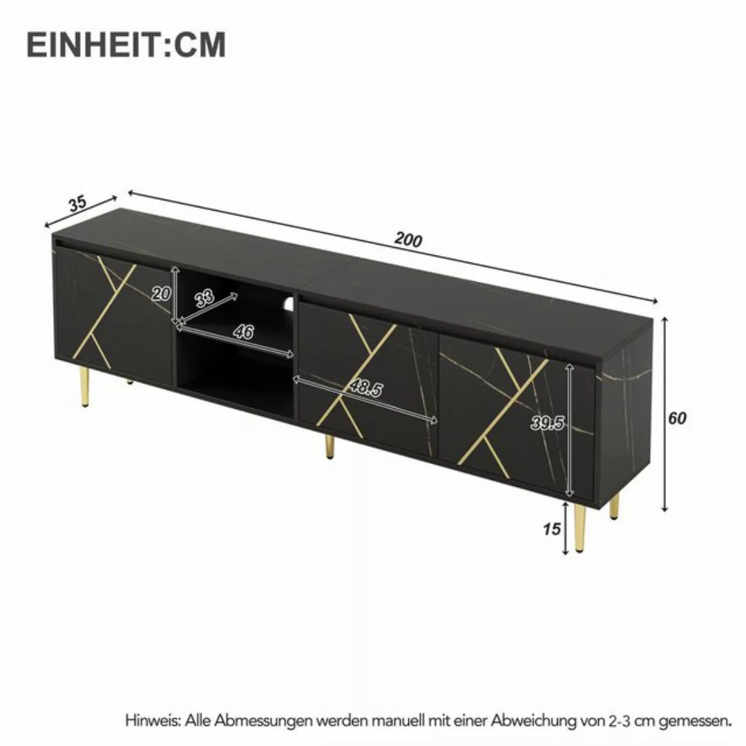 OBOSOE TV-Schrank Großer 200x35x60 cm TV-Schrank für 90-Zoll-Fernseher mit günstig online kaufen