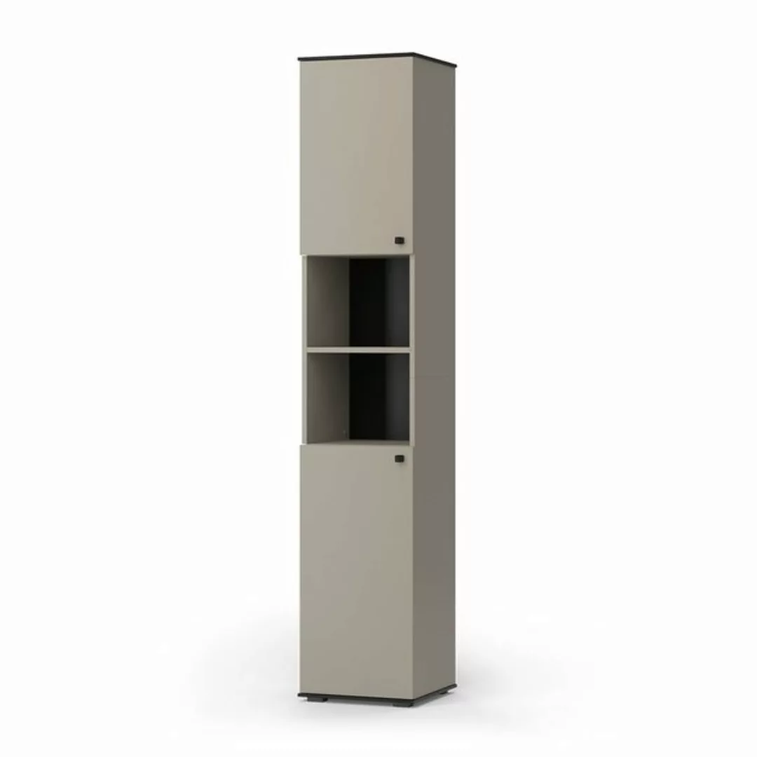 Vicco Hochschrank Joli, Greige/Schwarz, 37 x 192 cm mit 2 Türen günstig online kaufen