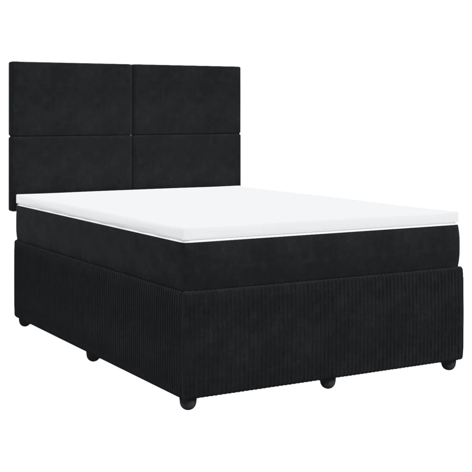 vidaXL Boxspringbett, Boxspringbett mit Matratze Schwarz 140x190 cm Samt günstig online kaufen