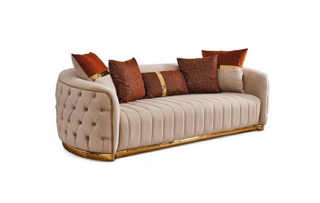 Xlmoebel Chesterfield-Sofa Moderne Designer Luxus Sofa Chesterfield in Beig günstig online kaufen