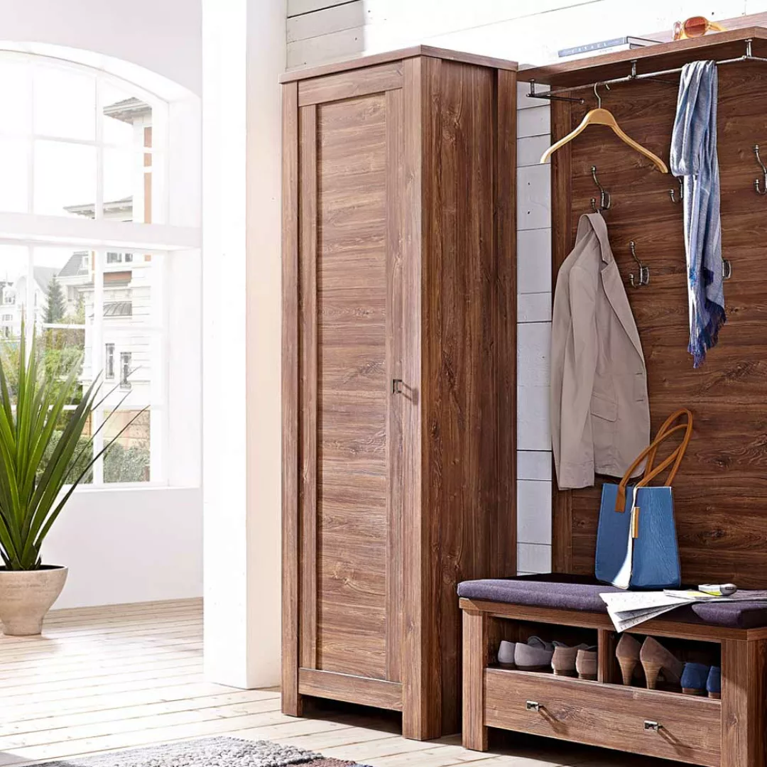 Garderobenschrank in Akazie dunkel Landhaus günstig online kaufen
