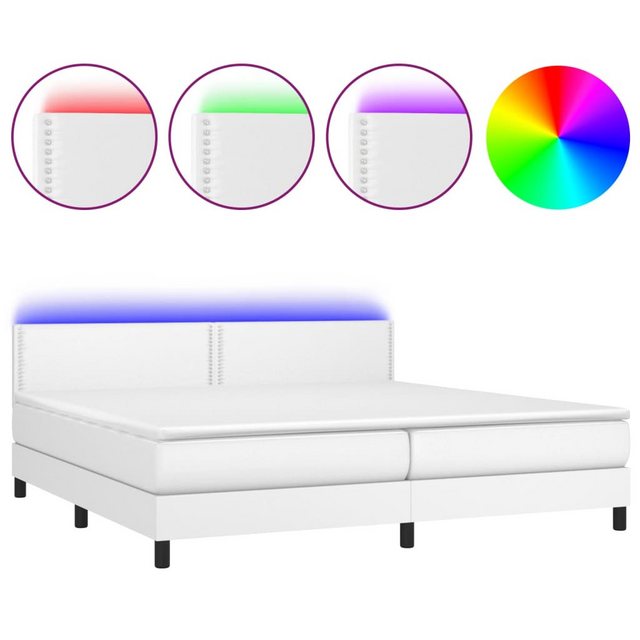 vidaXL Boxspringbett Bett Boxspringbett mit Matratze & LED Kunstleder (200 günstig online kaufen