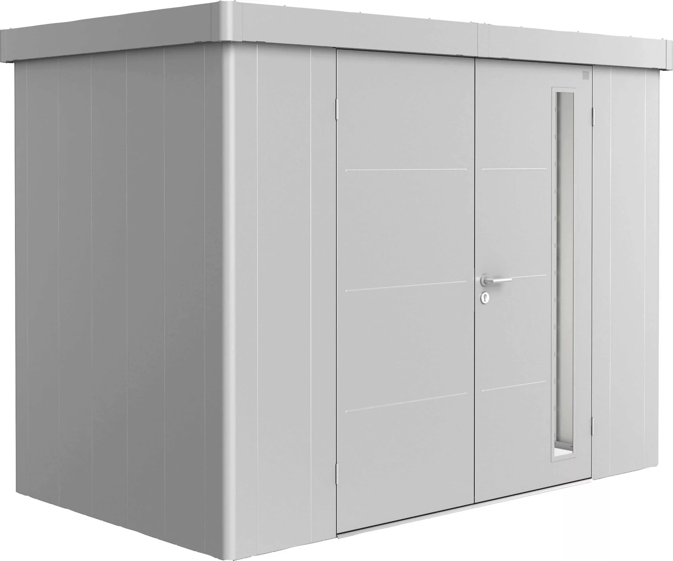 Biohort Gerätehaus Neo 1C Doppeltüre Silber-Metallic günstig online kaufen